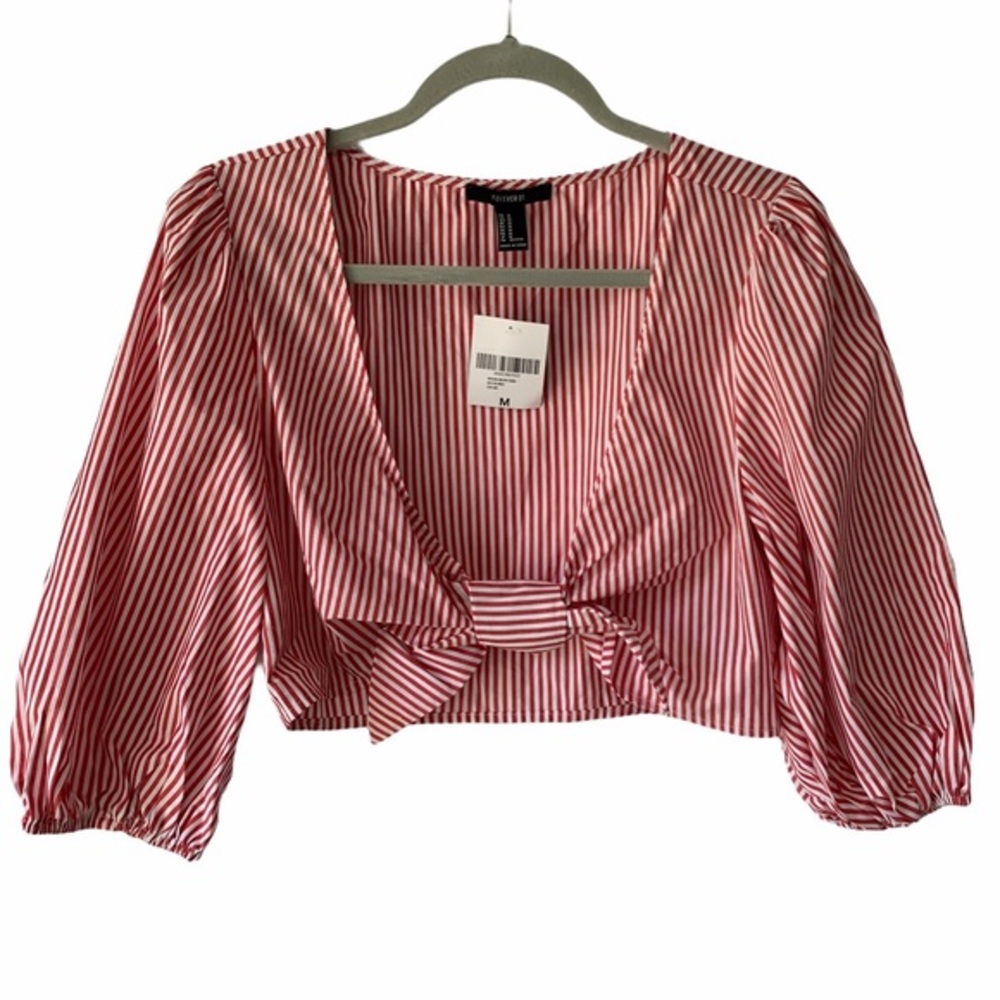 Forever 21 Red & White Striped Top